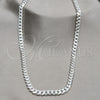 Sterling Silver Basic Necklace, Curb Design, Polished, Silver Finish, 04.433.0004.20 (180 Gauge, Thickness, 20 Inches Length)