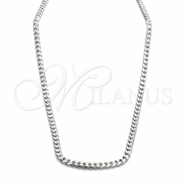 Sterling Silver Necklace — Basic Necklace Curb Design Polished 04. Gauge Thickness — main product view — SKU 159866 | Plata 925 collar — básico Necklace Curb diseño pulido 04. Gauge Thickness — SKU 159866