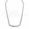 Sterling Silver Basic Necklace, Curb Design, Polished, Silver Finish, 04.433.0005.24 (150 Gauge, Thickness, 24 Inches Length)