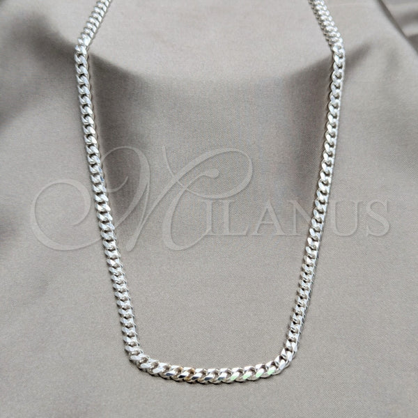 Sterling Silver Basic Necklace, Curb Design, Polished, Silver Finish, 04.433.0005.22