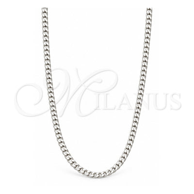 Sterling Silver Basic Necklace, Curb Design, Polished, Silver Finish, 04.433.0007.16 (100 Gauge, Thickness, 16 Inches Length)