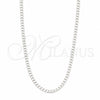 Sterling Silver Basic Necklace, Curb Design, Polished, Silver Finish, 04.433.0007.16 (100 Gauge, Thickness, 16 Inches Length)