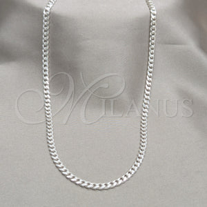 Sterling Silver Necklace — Basic Necklace Curb Design Polished 04. Gauge Thickness — main product view — SKU 159870 | Plata 925 collar — básico Necklace Curb diseño pulido 04. Gauge Thickness — SKU 159870
