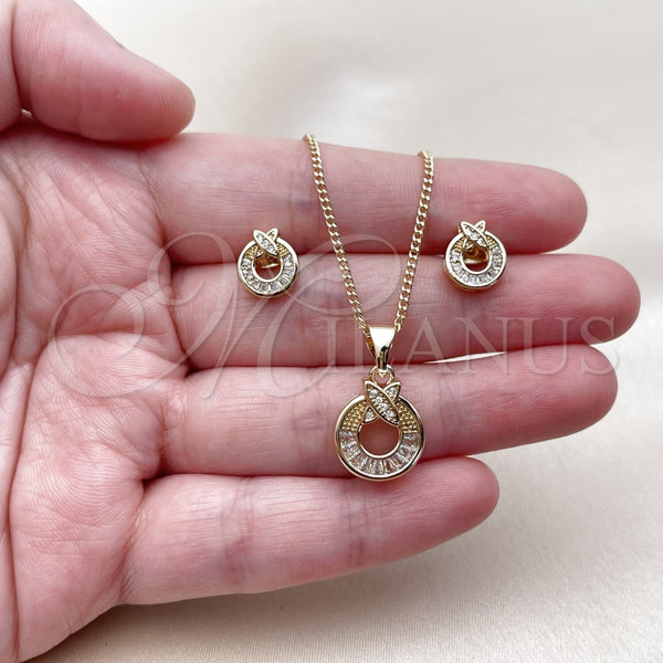 Gold Filled Ring — Earring and Pendant Adult Set Baguette Design with — alternate product view — SKU 159893 | Oro Laminado anillo — Earring and Pendant Adult Set Baguette diseño with — SKU 159893