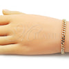 Oro Laminado Basic Bracelet, Gold Filled Style Miami Cuban Design, Polished, Golden Finish, 04.213.0099.07