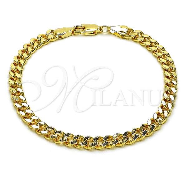 Oro Laminado Basic Bracelet, Gold Filled Style Miami Cuban Design, Polished, Golden Finish, 04.213.0099.07