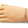 Oro Laminado Basic Bracelet, Gold Filled Style Miami Cuban Design, Polished, Golden Finish, 04.213.0099.07 (140 Gauge, 05 MM Thickness, 7 Inches Length)