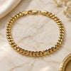 Oro Laminado Basic Bracelet, Gold Filled Style Miami Cuban Design, Polished, Golden Finish, 04.213.0099.07 (140 Gauge, 05 MM Thickness, 8 Inches Length)