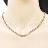 Oro Laminado Basic Necklace, Gold Filled Style Miami Cuban Design, Polished, Golden Finish, 04.213.0099.20