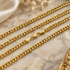 Oro Laminado Basic Necklace, Gold Filled Style Miami Cuban Design, Polished, Golden Finish, 04.213.0099.22 (140 Gauge, 05 MM Thickness, 22 Inches Length)