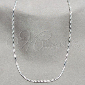 Sterling Silver Necklace — Basic Necklace Curb and Miami Cuban Design Polished — main product view — SKU 159923 | Plata 925 collar — básico Necklace Curb and Miami Cuban diseño pulido — SKU 159923