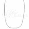 Sterling Silver Basic Necklace, Curb and Miami Cuban Design, Polished, Silver Finish, 04.433.0009.24 (0.80 Gauge, Thickness, 24 Inches Length)