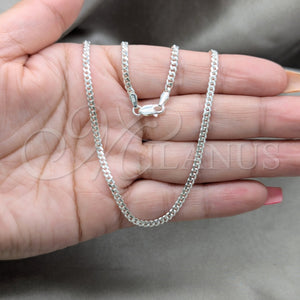 Sterling Silver Necklace — Basic Necklace Curb and Miami Cuban Design Polished — alternate product view — SKU 159924 | Plata 925 collar — básico Necklace Curb and Miami Cuban diseño pulido — SKU 159924