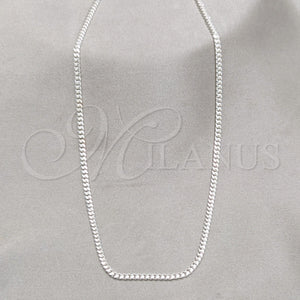 Sterling Silver Necklace — Basic Necklace Curb and Miami Cuban Design Polished — main product view — SKU 159924 | Plata 925 collar — básico Necklace Curb and Miami Cuban diseño pulido — SKU 159924