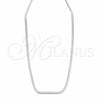 Sterling Silver Basic Necklace, Curb and Miami Cuban Design, Polished, Silver Finish, 04.433.0009.16 (0.80 Gauge, Thickness, 16 Inches Length)