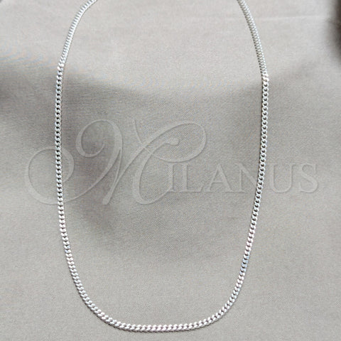 Sterling Silver Basic Necklace, Curb and Miami Cuban Design, Polished, Silver Finish, 04.433.0010.16