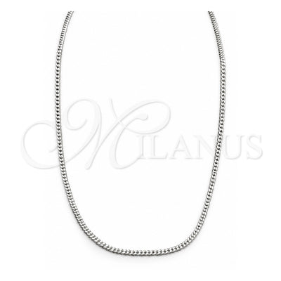 Sterling Silver Basic Necklace, Curb and Miami Cuban Design, Polished, Silver Finish, 04.433.0010.16 (0.60 Gauge, 02 MM Thickness, 16 Inches Length)