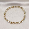Oro Laminado Fancy Bracelet, Gold Filled Style Puff Mariner Design, Polished, Golden Finish, 03.213.0234.08