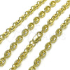 Oro Laminado Fancy Necklace, Gold Filled Style Puff Mariner Design, Polished, Golden Finish, 03.213.0234.20