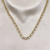 Oro Laminado Fancy Necklace, Gold Filled Style Puff Mariner Design, Polished, Golden Finish, 03.213.0234.20 (06 MM Thickness, 20 Inches Length)
