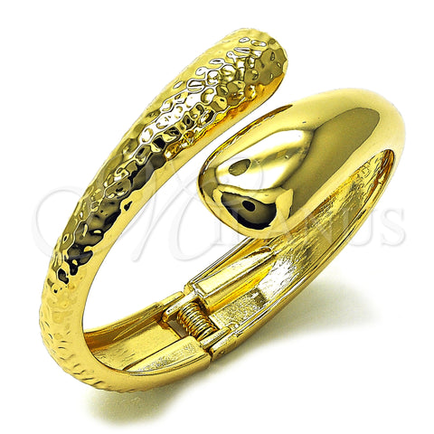 Oro Laminado Individual Bangle, Gold Filled Style Teardrop Design, Polished, Golden Finish, 07.215.0004.04 (35 MM Thickness, Size 4 (2.25 Diameter))
