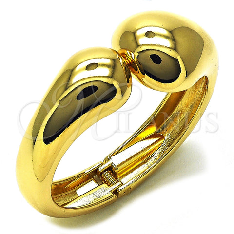 Oro Laminado Individual Bangle, Gold Filled Style Teardrop Design, Polished, Golden Finish, 07.215.0005.05