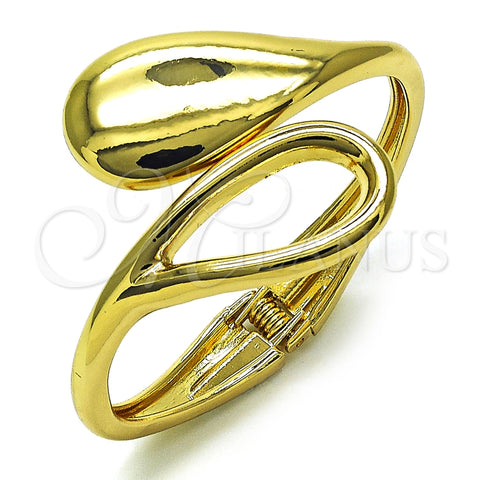 Oro Laminado Individual Bangle, Gold Filled Style Teardrop Design, Polished, Golden Finish, 07.215.0006.04