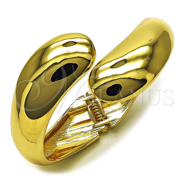 Oro Laminado Individual Bangle, Gold Filled Style Teardrop Design, Polished, Golden Finish, 07.215.0009.05
