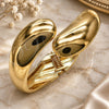 Oro Laminado Individual Bangle, Gold Filled Style Teardrop Design, Polished, Golden Finish, 07.215.0009.05 (40 MM Thickness, Size 5 (2.50 Diameter))