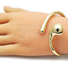 Oro Laminado Individual Bangle, Gold Filled Style Teardrop Design, Polished, Golden Finish, 07.215.0010.05