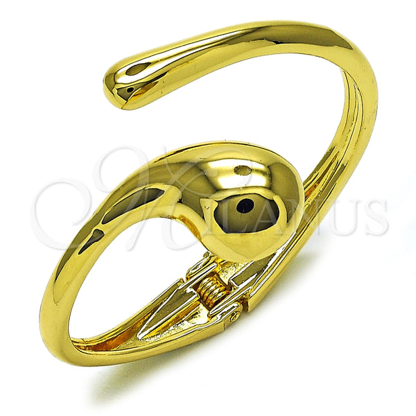 Oro Laminado Individual Bangle, Gold Filled Style Teardrop Design, Polished, Golden Finish, 07.215.0010.05