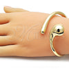 Oro Laminado Individual Bangle, Gold Filled Style Teardrop Design, Polished, Golden Finish, 07.215.0010.05 (40 MM Thickness, Size 5 (2.50 Diameter))