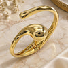 Oro Laminado Individual Bangle, Gold Filled Style Teardrop Design, Polished, Golden Finish, 07.215.0010.05 (40 MM Thickness, Size 5 (2.50 Diameter))
