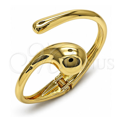 Oro Laminado Individual Bangle, Gold Filled Style Teardrop Design, Polished, Golden Finish, 07.215.0010.05 (40 MM Thickness, Size 5 (2.50 Diameter))