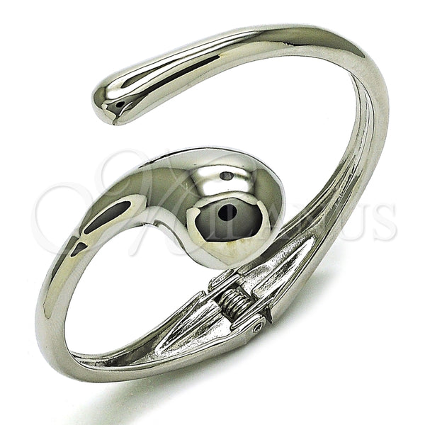 Rhodium Plated Individual Bangle, Teardrop Design, Polished, Rhodium Finish, 07.215.0010.1.05
