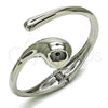 Rhodium Plated Individual Bangle, Teardrop Design, Polished, Rhodium Finish, 07.215.0010.1.05