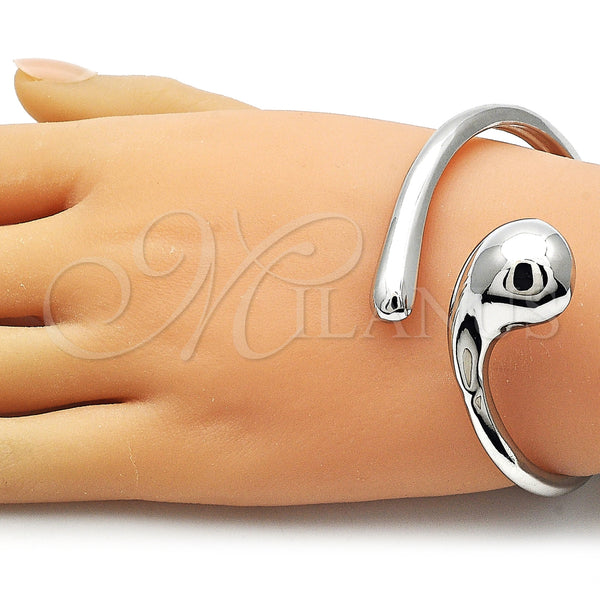 White Gold Filled Jewelry — Individual Bangle Teardrop Design Polished 07. 40 MM — alternate product view — SKU 159947 | Oro Laminado Blanco joyería — Individual Bangle Teardrop diseño pulido 07. 40 MM — SKU 159947
