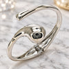 White Gold Filled Individual Bangle, Teardrop Design, Polished, Rhodium Finish, 07.215.0010.1.05 (40 MM Thickness, Size 5 (2.50 Diameter))