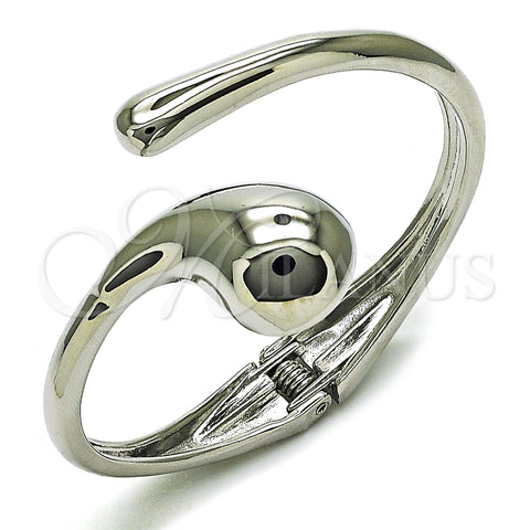 Rhodium Plated Individual Bangle, Teardrop Design, Polished, Rhodium Finish, 07.215.0010.1.05 (40 MM Thickness, Size 5 (2.50 Diameter))
