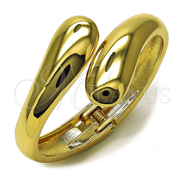 Oro Laminado Individual Bangle, Gold Filled Style Teardrop Design, Polished, Golden Finish, 07.215.0015.06