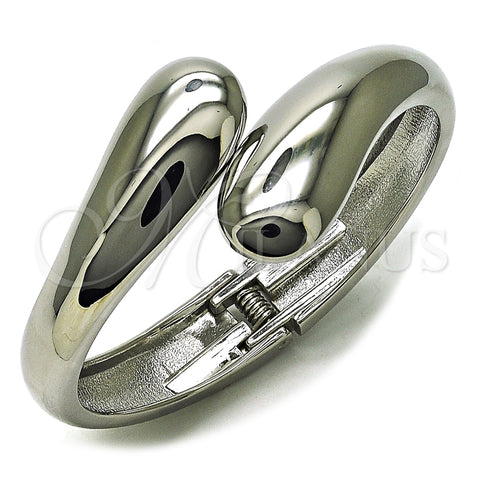 Rhodium Plated Individual Bangle, Teardrop Design, Polished, Rhodium Finish, 07.215.0015.1.06