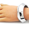 Rhodium Plated Individual Bangle, Polished, Rhodium Finish, 07.215.0016.1.05