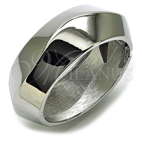 Rhodium Plated Individual Bangle, Polished, Rhodium Finish, 07.215.0016.1.05 (30 MM Thickness, Size 5 (2.50 Diameter))