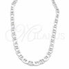 Sterling Silver Basic Necklace, Mariner Design, Polished, Silver Finish, 04.433.0011.26 (250 Gauge, Thickness, 26 Inches Length)