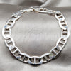 Sterling Silver Basic Bracelet, Mariner Design, Polished, Silver Finish, 03.433.0011.08 (250 Gauge, Thickness, 8 Inches Length)