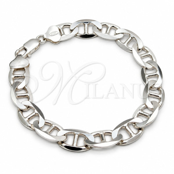 Sterling Silver Basic Bracelet, Mariner Design, Polished, Silver Finish, 03.433.0011.08 (250 Gauge, Thickness, 8 Inches Length)