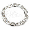 Sterling Silver Basic Bracelet, Mariner Design, Polished, Silver Finish, 03.433.0011.08 (250 Gauge, Thickness, 8 Inches Length)