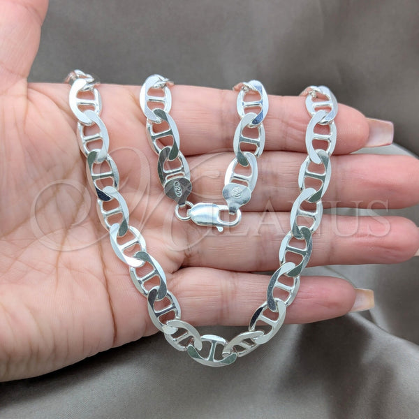 Sterling Silver Necklace — Basic Necklace Mariner Design Polished 04. Gauge Thickness — alternate product view — SKU 159972 | Plata 925 collar — básico Necklace Mariner diseño pulido 04. Gauge Thickness — SKU 159972