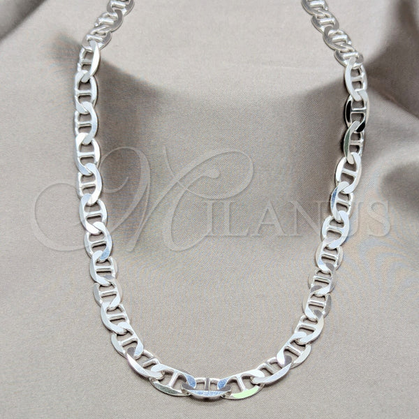Sterling Silver Necklace — Basic Necklace Mariner Design Polished 04. Gauge Thickness — main product view — SKU 159972 | Plata 925 collar — básico Necklace Mariner diseño pulido 04. Gauge Thickness — SKU 159972