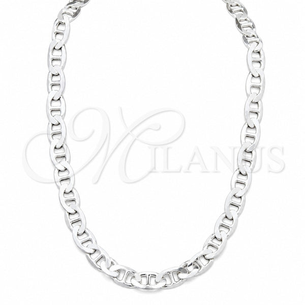 Sterling Silver Basic Necklace, Mariner Design, Polished, Silver Finish, 04.433.0012.26 (200 Gauge, Thickness, 26 Inches Length)